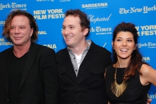 Mickey Rourke, Darren Aronofsky and Marisa Tomei